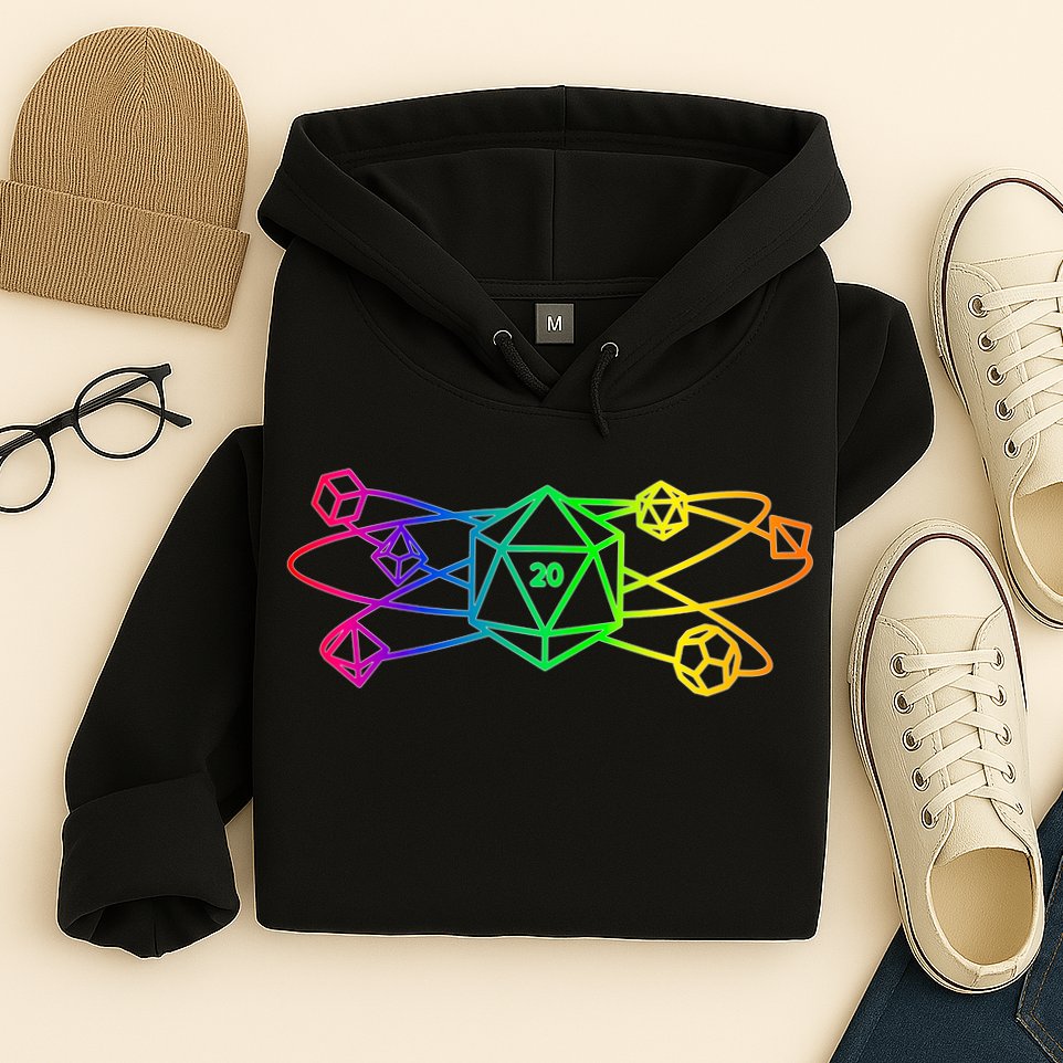 DnD D20 Atom Rainbow Gamer Hoodie