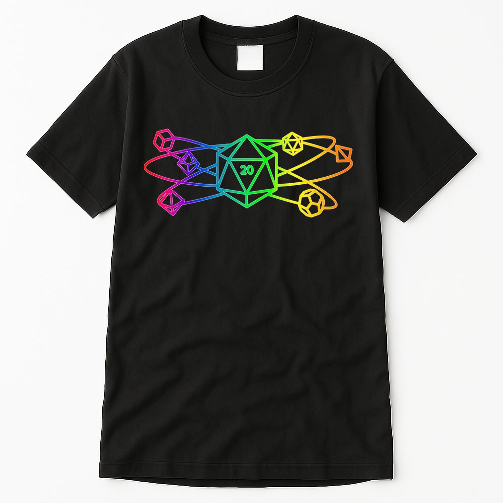 DnD D20 Atom Rainbow Gamer Tall T-Shirt