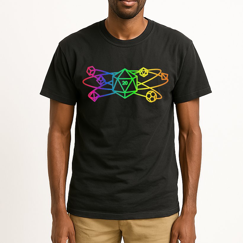DnD D20 Atom Rainbow Gamer Tall T-Shirt
