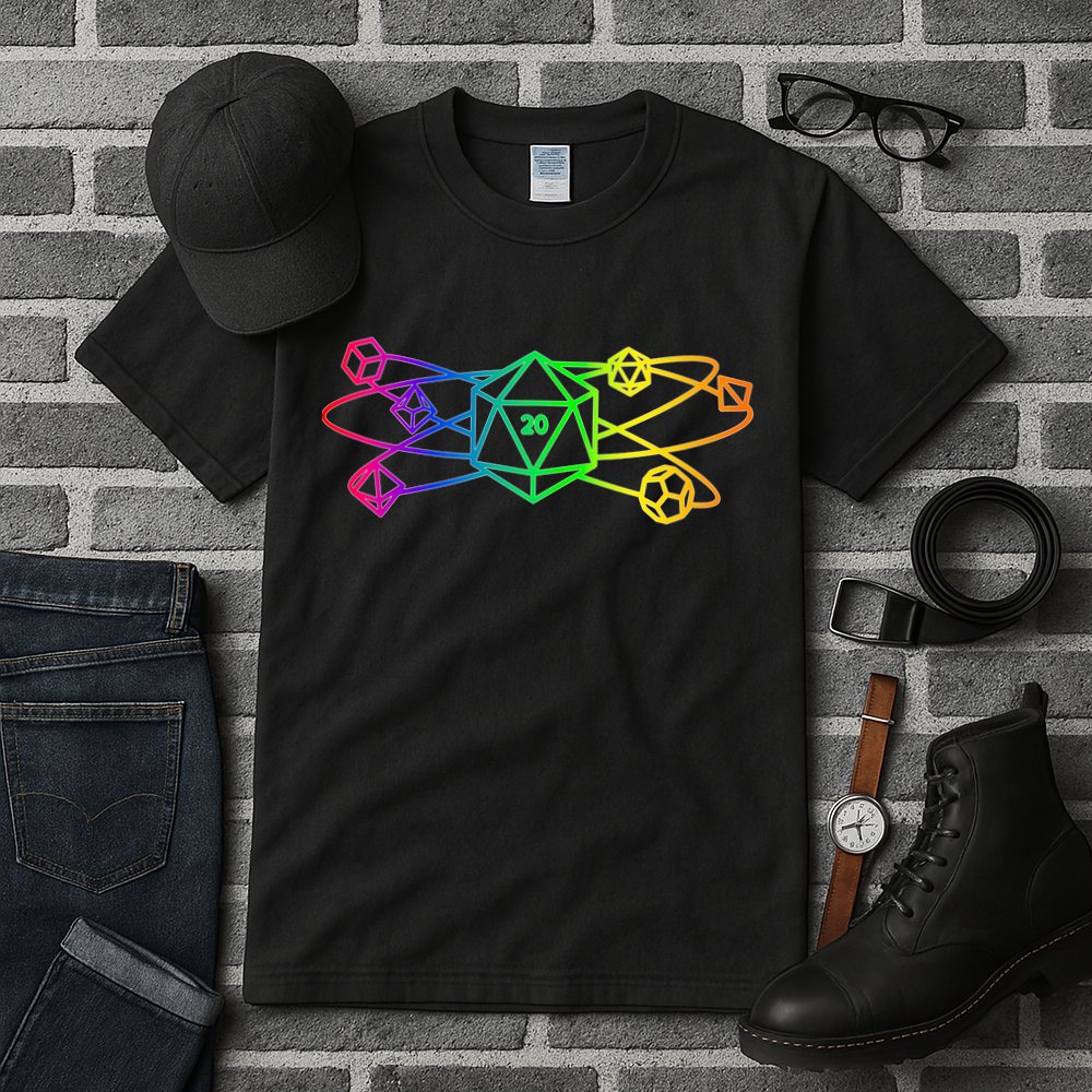 DnD D20 Atom Rainbow Gamer Tall T-Shirt