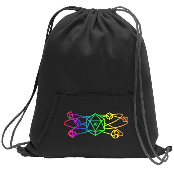 DnD D20 Atom Rainbow Gamer Sweatshirt Cinch Pack Bag