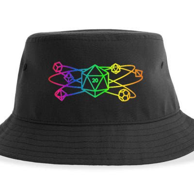 DnD D20 Atom Rainbow Gamer Sustainable Bucket Hat