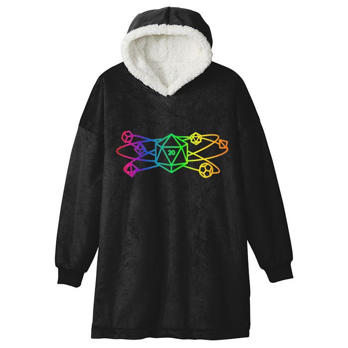 DnD D20 Atom Rainbow Gamer Hooded Wearable Blanket