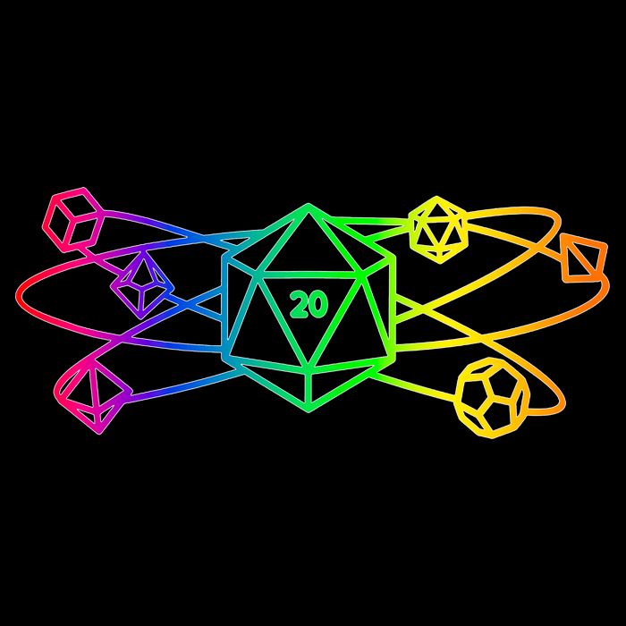 DnD D20 Atom Rainbow Gamer Button