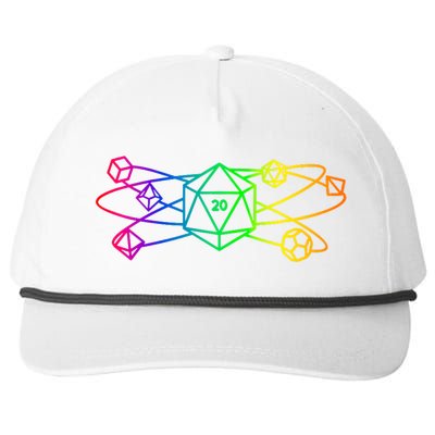 DnD D20 Atom Rainbow Gamer Snapback Five-Panel Rope Hat