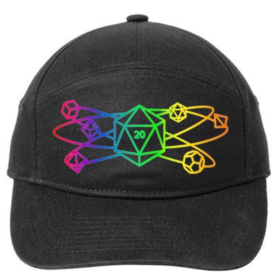 DnD D20 Atom Rainbow Gamer 7-Panel Snapback Hat