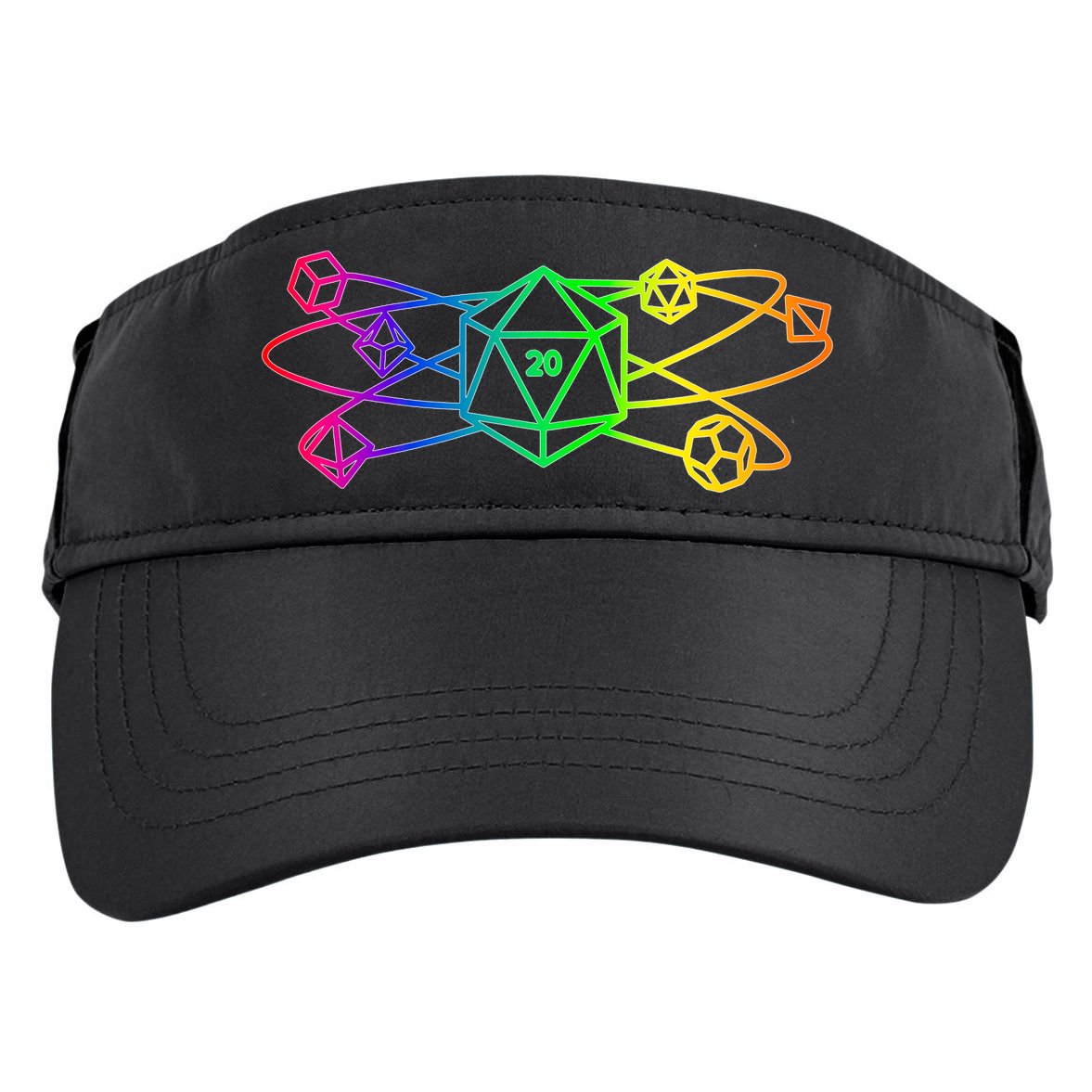 DnD D20 Atom Rainbow Gamer Adult Drive Performance Visor
