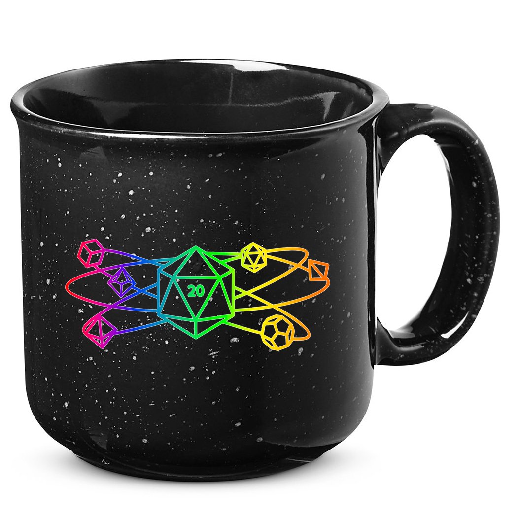 DnD D20 Atom Rainbow Gamer 15oz Campfire Ceramic Mug