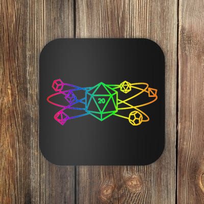 DnD D20 Atom Rainbow Gamer Coaster