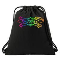 DnD D20 Atom Rainbow Gamer Drawstring Bag