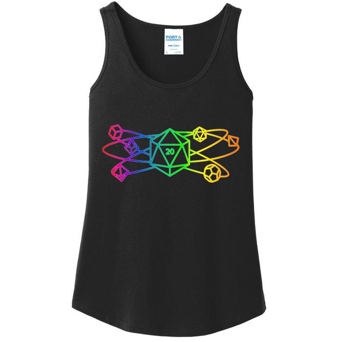 DnD D20 Atom Rainbow Gamer Ladies Essential Tank