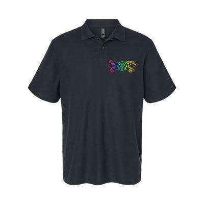 DnD D20 Atom Rainbow Gamer Softstyle Adult Sport Polo