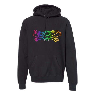 DnD D20 Atom Rainbow Gamer Premium Hoodie