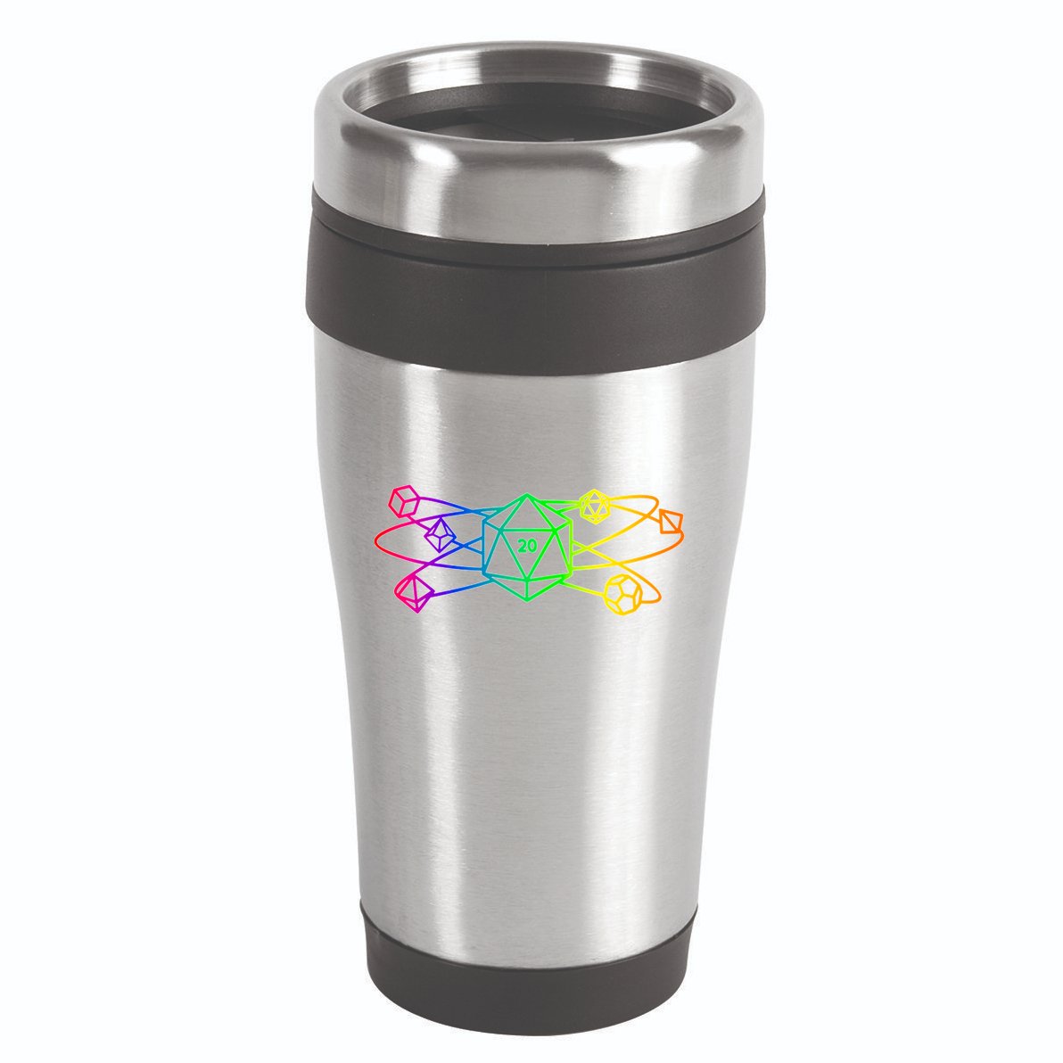 DnD D20 Atom Rainbow Gamer 16oz Travel Tumbler