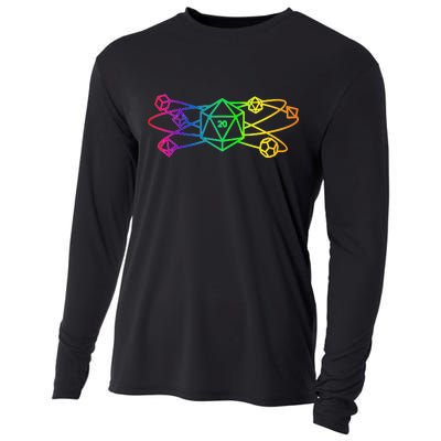 DnD D20 Atom Rainbow Gamer Cooling Performance Long Sleeve Crew