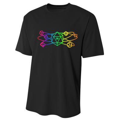 DnD D20 Atom Rainbow Gamer Performance Sprint T-Shirt