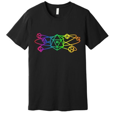 DnD D20 Atom Rainbow Gamer Premium T-Shirt