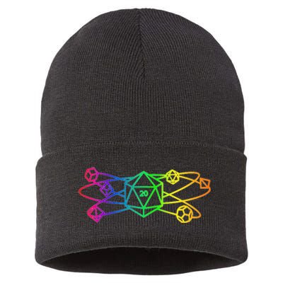 DnD D20 Atom Rainbow Gamer Sustainable Knit Beanie