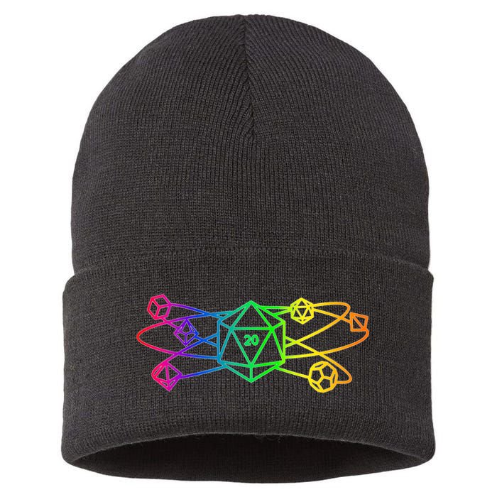 DnD D20 Atom Rainbow Gamer Sustainable Knit Beanie