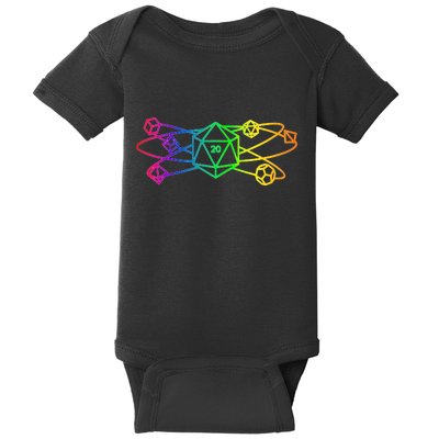 DnD D20 Atom Rainbow Gamer Baby Bodysuit