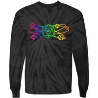 DnD D20 Atom Rainbow Gamer Tie-Dye Long Sleeve Shirt