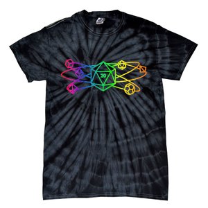 DnD D20 Atom Rainbow Gamer Tie-Dye T-Shirt