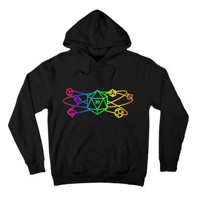 DnD D20 Atom Rainbow Gamer Tall Hoodie