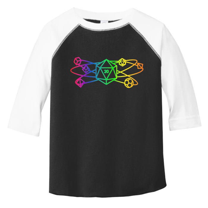 DnD D20 Atom Rainbow Gamer Toddler Fine Jersey T-Shirt