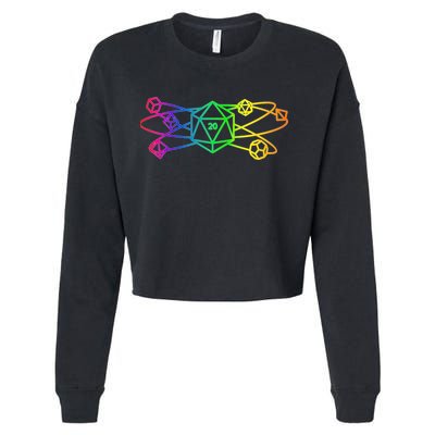 DnD D20 Atom Rainbow Gamer Cropped Pullover Crew