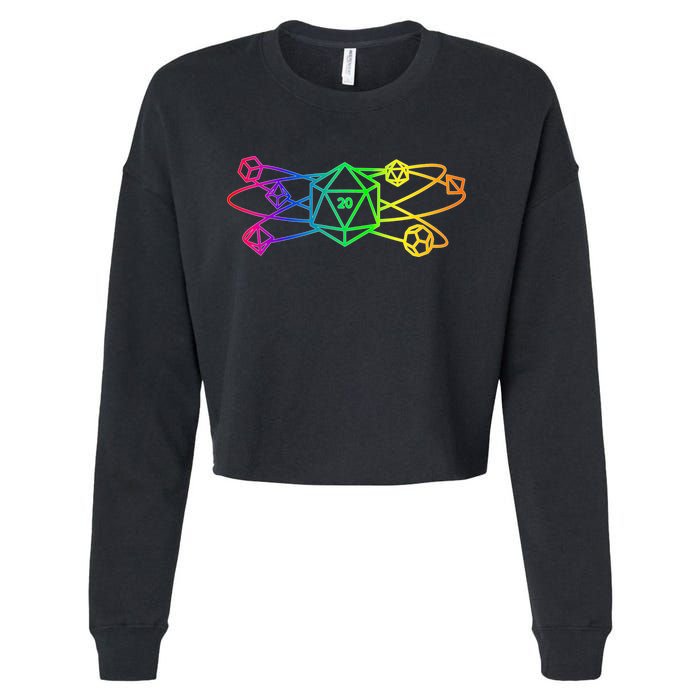 DnD D20 Atom Rainbow Gamer Cropped Pullover Crew