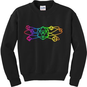 DnD D20 Atom Rainbow Gamer Kids Sweatshirt