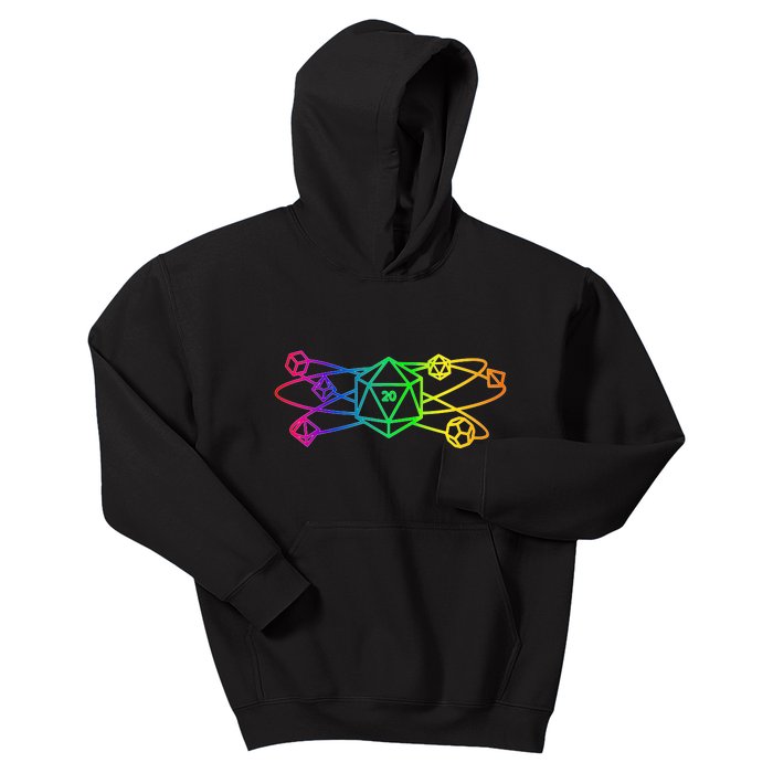 DnD D20 Atom Rainbow Gamer Kids Hoodie