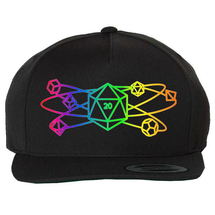 DnD D20 Atom Rainbow Gamer Wool Snapback Cap