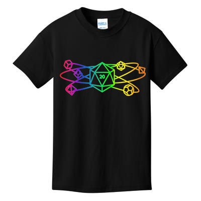 DnD D20 Atom Rainbow Gamer Kids T-Shirt