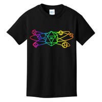 DnD D20 Atom Rainbow Gamer Kids T-Shirt