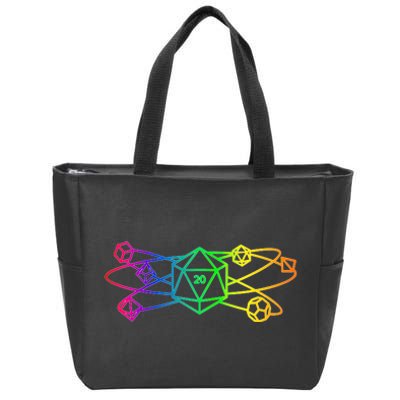 DnD D20 Atom Rainbow Gamer Zip Tote Bag