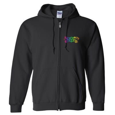 DnD D20 Atom Rainbow Gamer Full Zip Hoodie