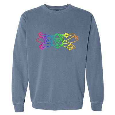 DnD D20 Atom Rainbow Gamer Garment-Dyed Sweatshirt