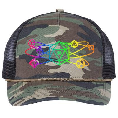 DnD D20 Atom Rainbow Gamer Retro Rope Trucker Hat Cap