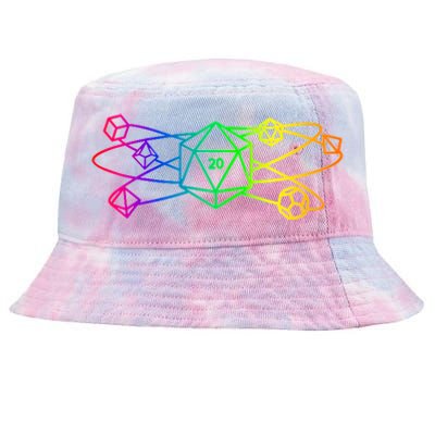 DnD D20 Atom Rainbow Gamer Tie-Dyed Bucket Hat