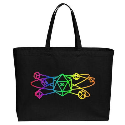 DnD D20 Atom Rainbow Gamer Cotton Canvas Jumbo Tote