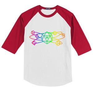 DnD D20 Atom Rainbow Gamer Kids Colorblock Raglan Jersey