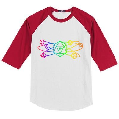 DnD D20 Atom Rainbow Gamer Kids Colorblock Raglan Jersey