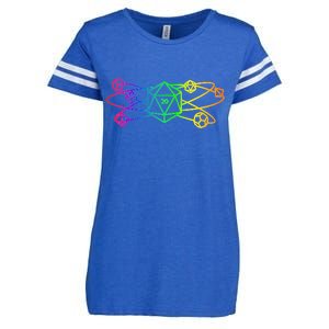 DnD D20 Atom Rainbow Gamer Enza Ladies Jersey Football T-Shirt