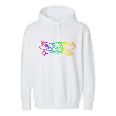 DnD D20 Atom Rainbow Gamer Garment-Dyed Fleece Hoodie