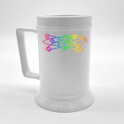 DnD D20 Atom Rainbow Gamer Beer Stein