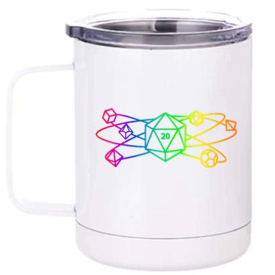 DnD D20 Atom Rainbow Gamer 12 oz Stainless Steel Tumbler Cup