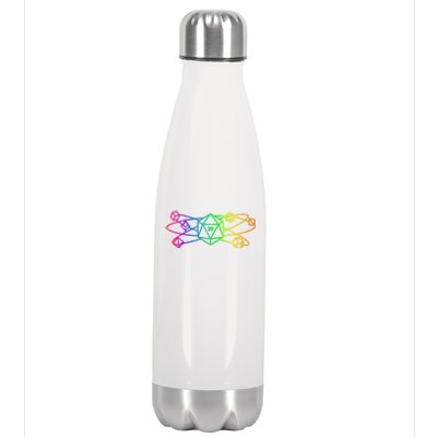 DnD D20 Atom Rainbow Gamer Stainless Steel Insulated Water Bottle