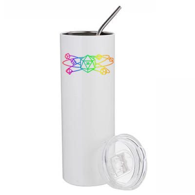 DnD D20 Atom Rainbow Gamer Stainless Steel Tumbler