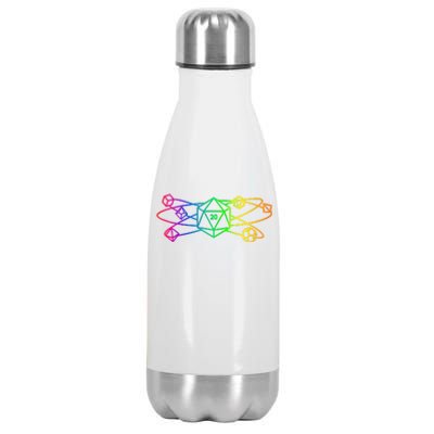 DnD D20 Atom Rainbow Gamer Stainless Steel Insulated Water Bottle